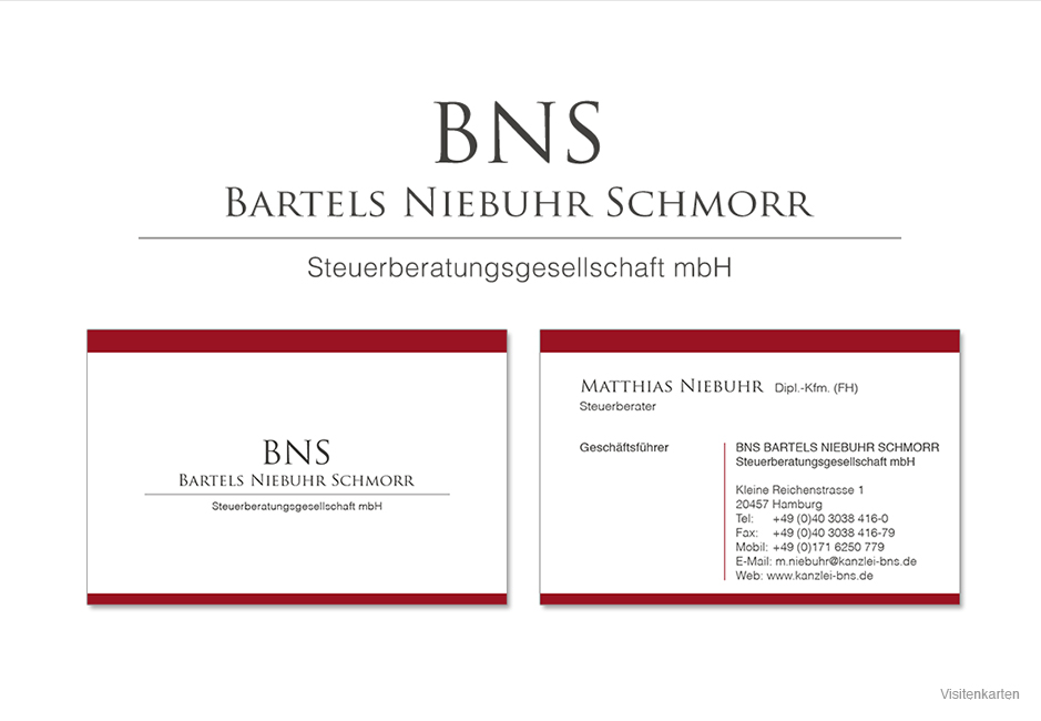 BNS Steuerberatungsgesellschaft / Visitenkarten