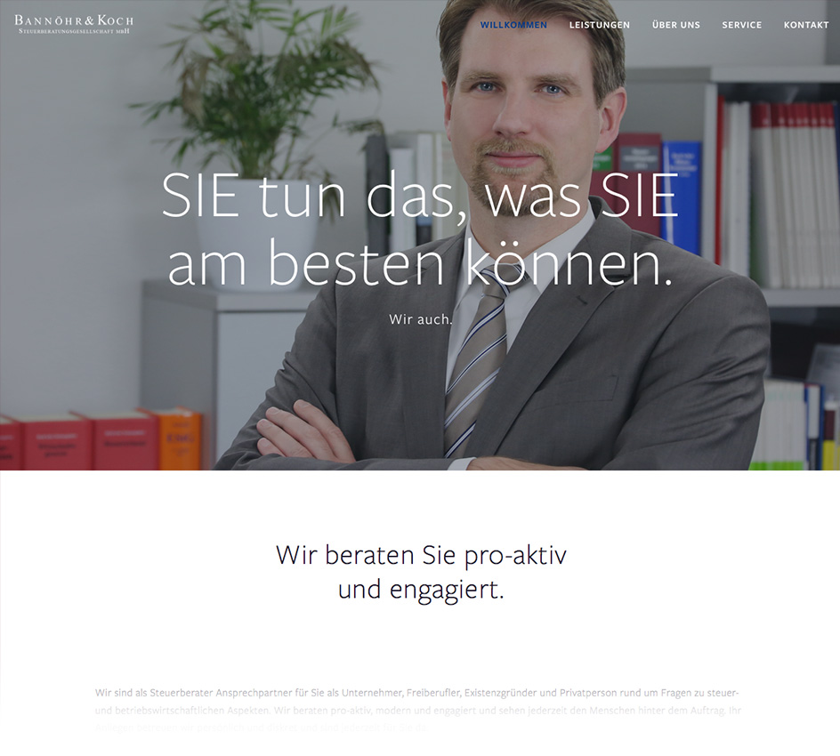 Webseite Bannöhr & Koch Steuerberatungsgesellschaft