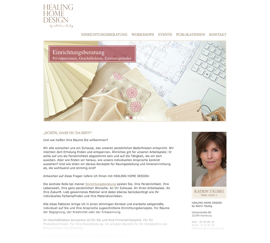 Webseite Healing Home Design